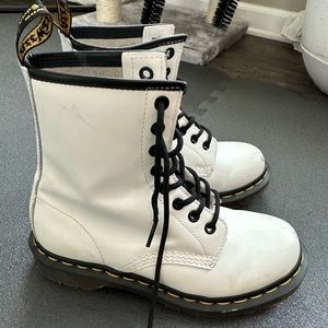 White doc martens boots. Size 6. Worn twice. Slight scuffs to front.
